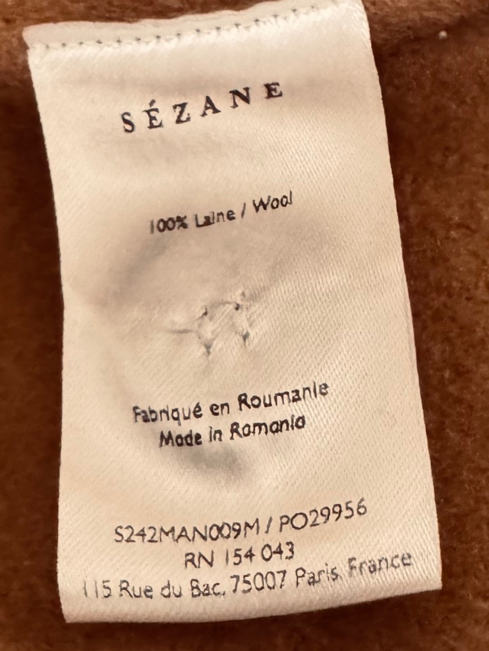 Sezane Mederick Coat Camel - Size 8 - Picture 11 of 12